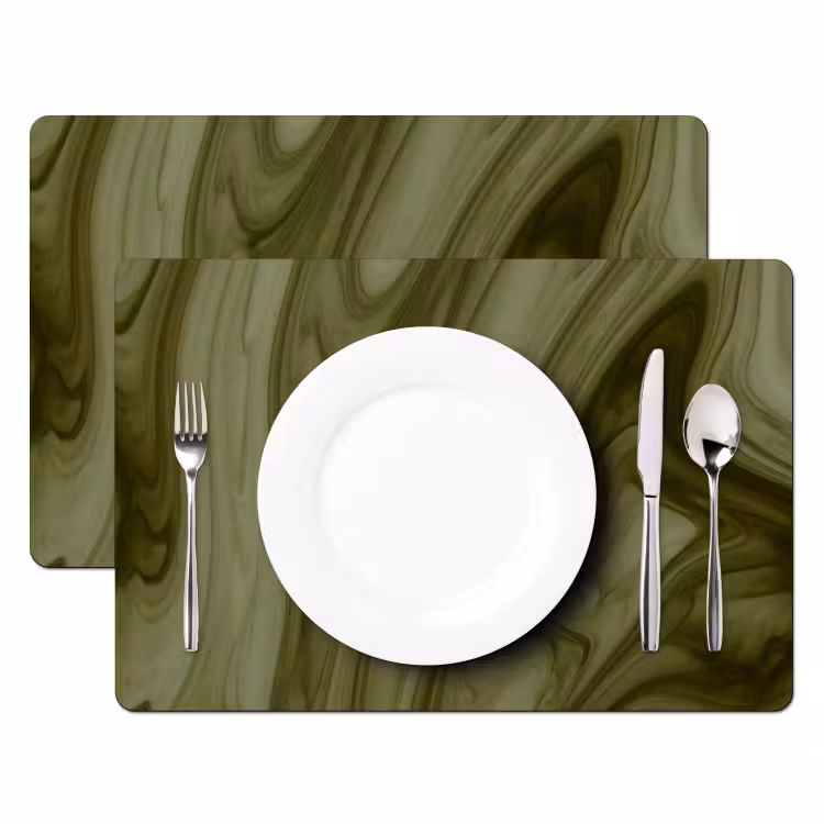 Tischset - 6 Stück - Zusammenfassung – Grün – Modern — 2