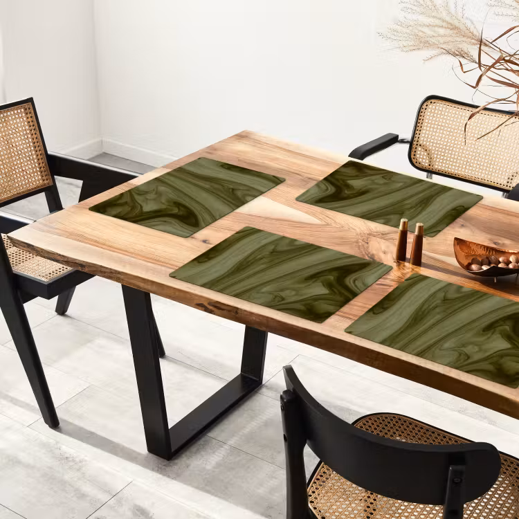 Tischset - 6 Stück - Zusammenfassung – Grün – Modern — 3