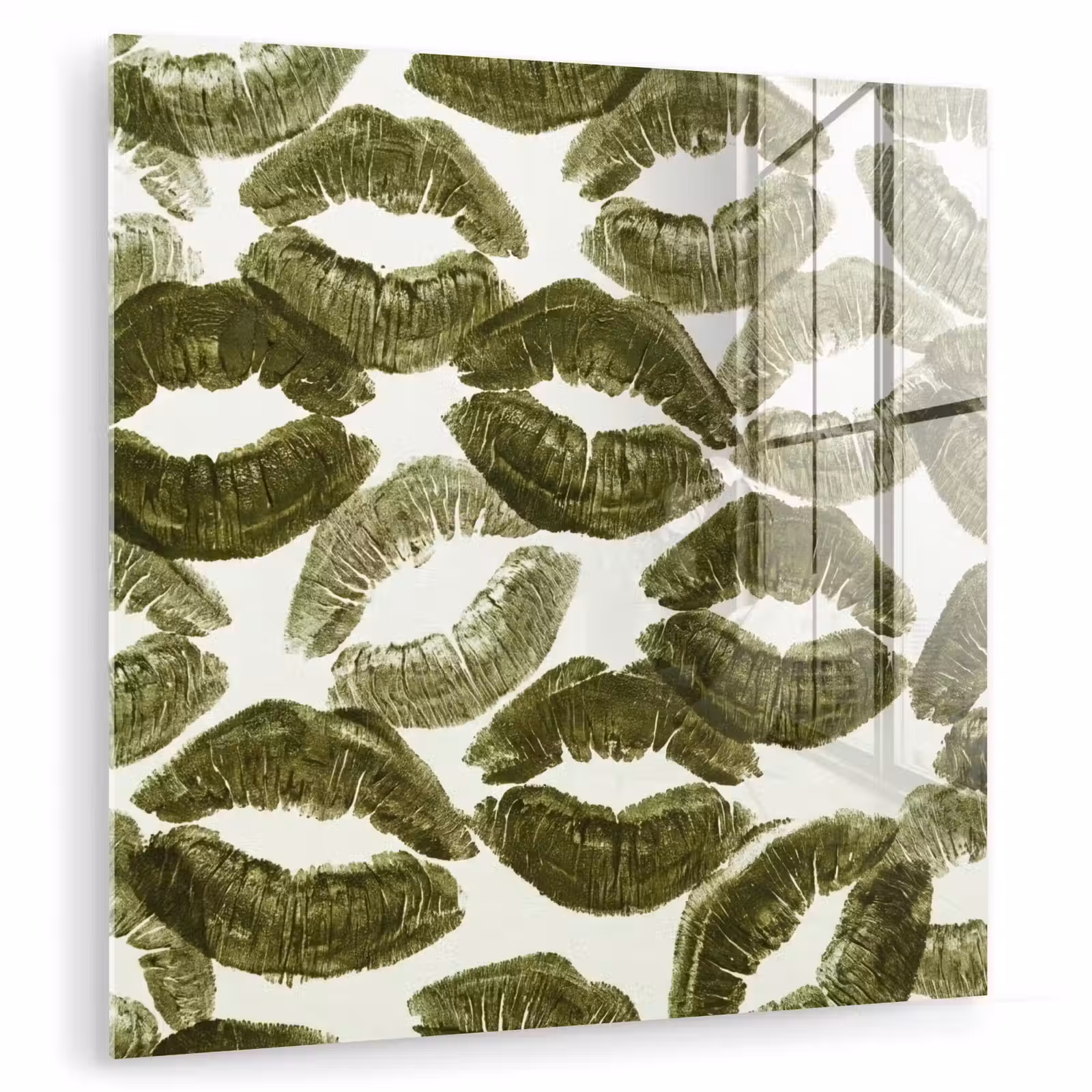 Glasbild - Kuss – Muster – Grün — 1