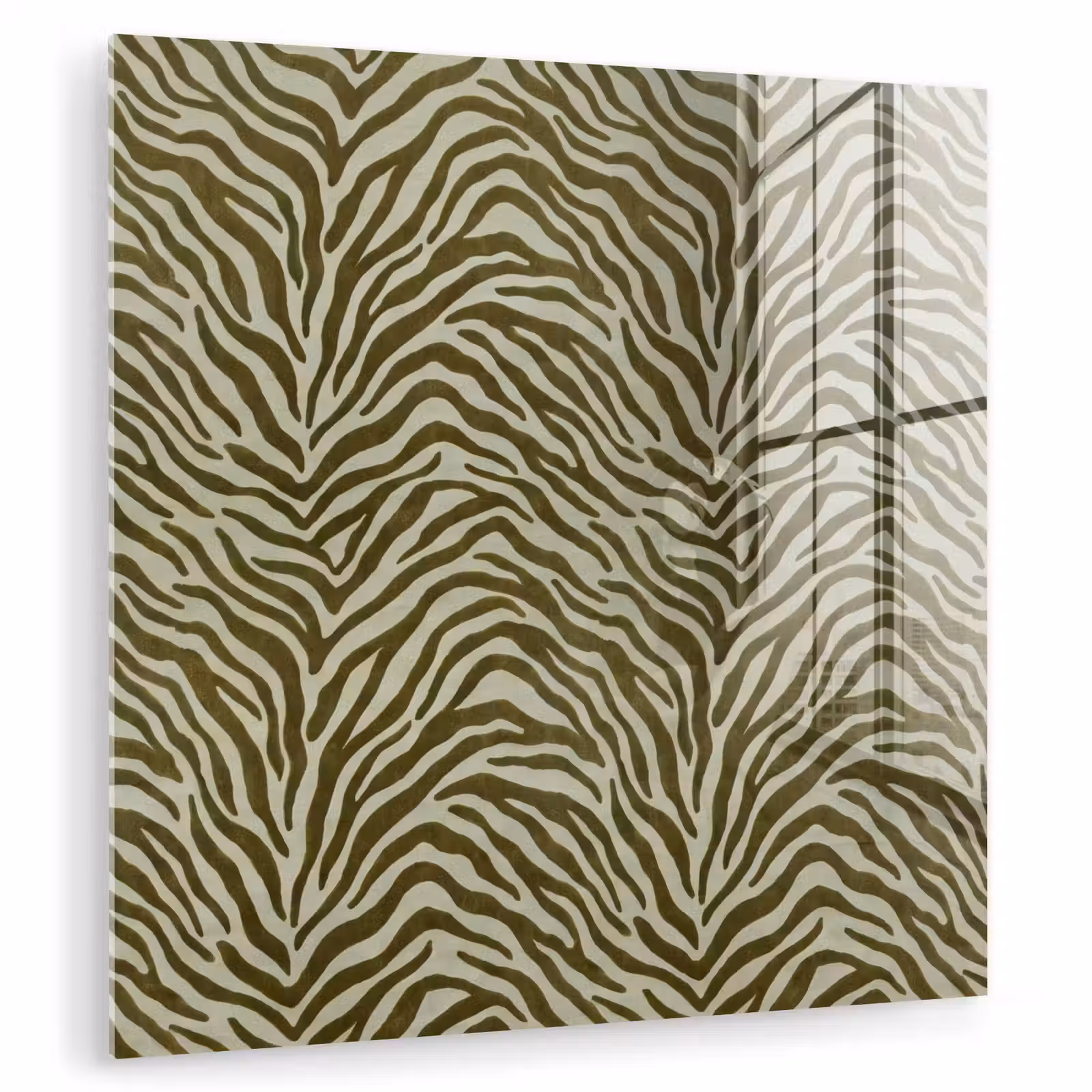 Glasbild - Zebra-Muster – Grün – Modern — 1