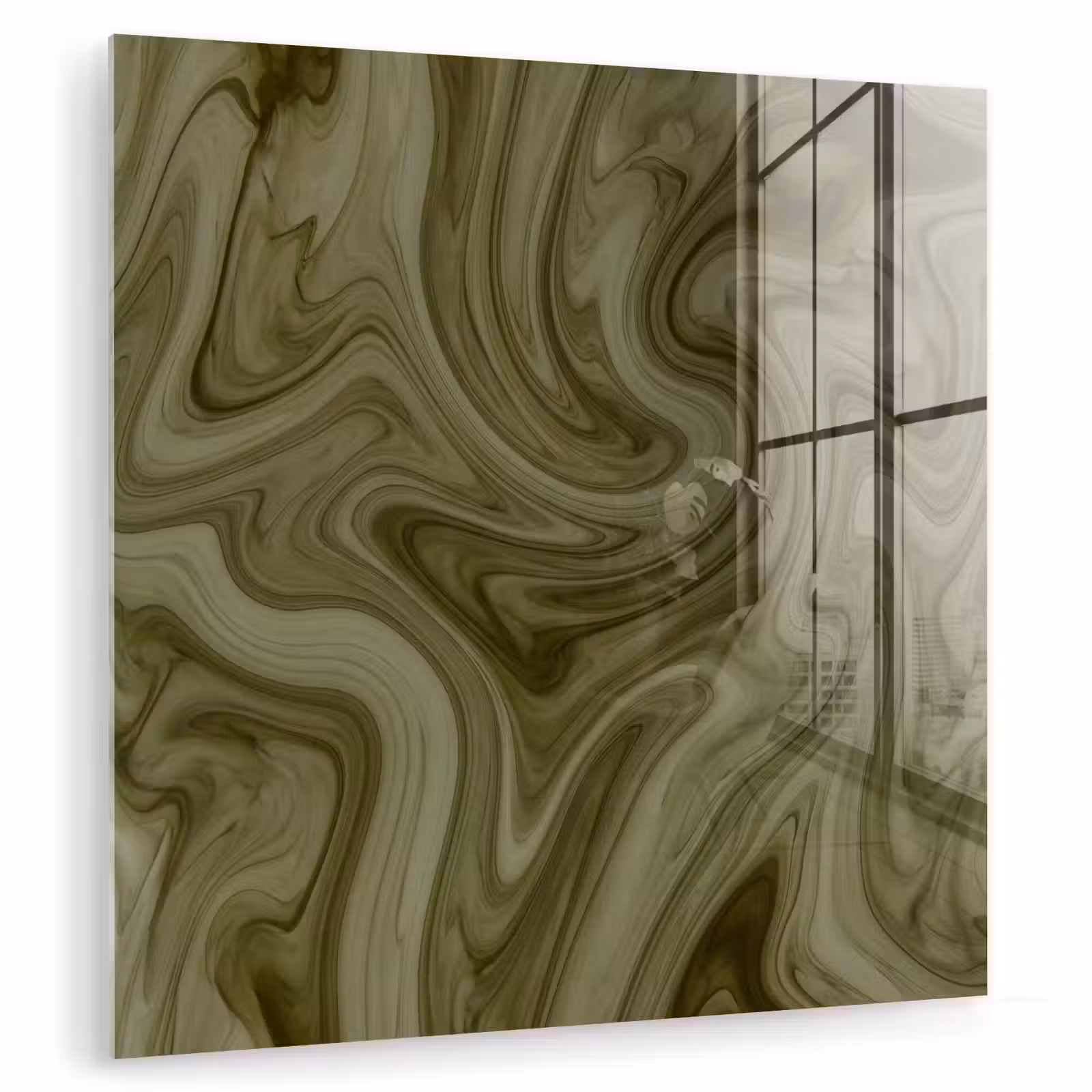 Glasbild - Zusammenfassung – Grün – Modern — 1