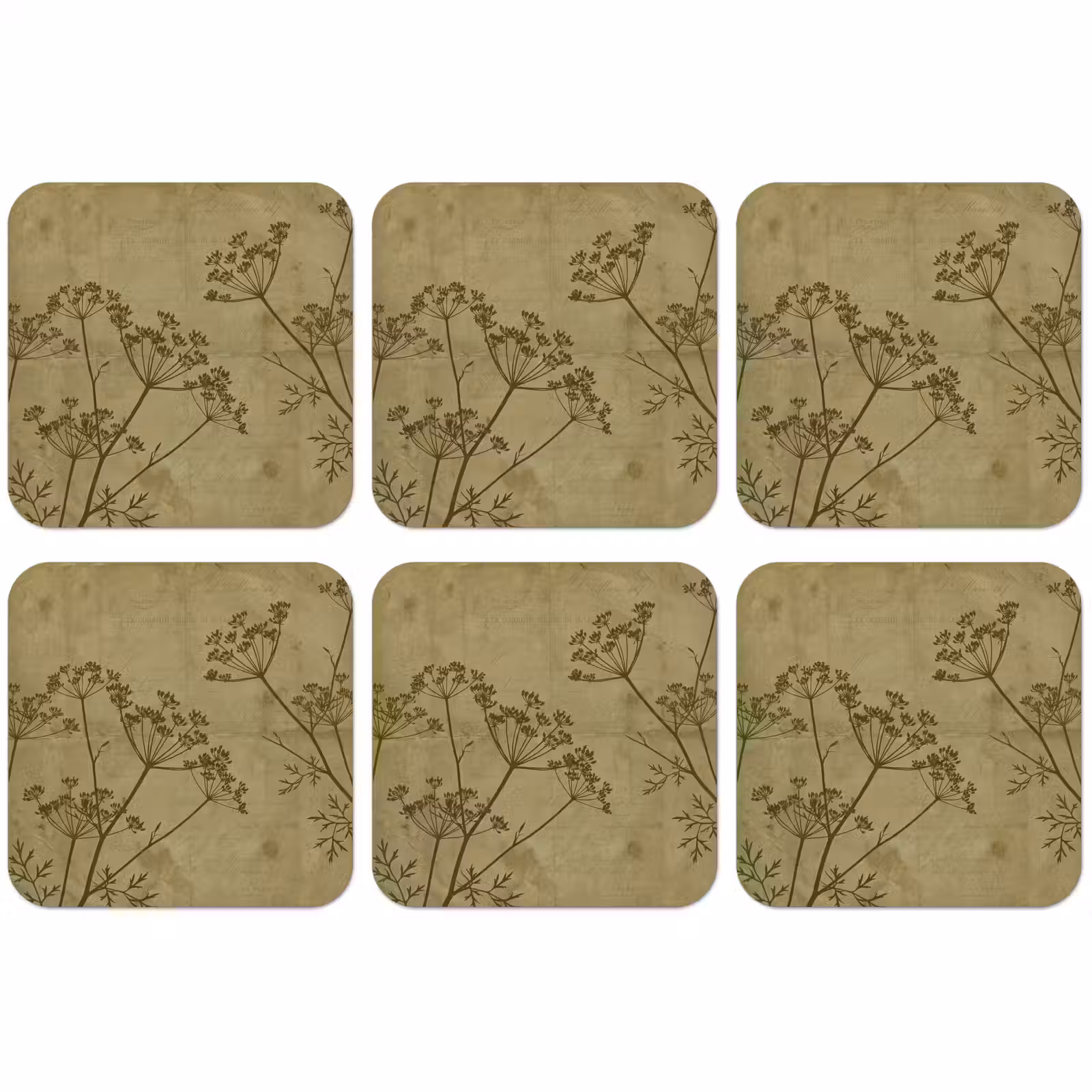 Untersetzer - Blumen – Schrift – Grün — 1