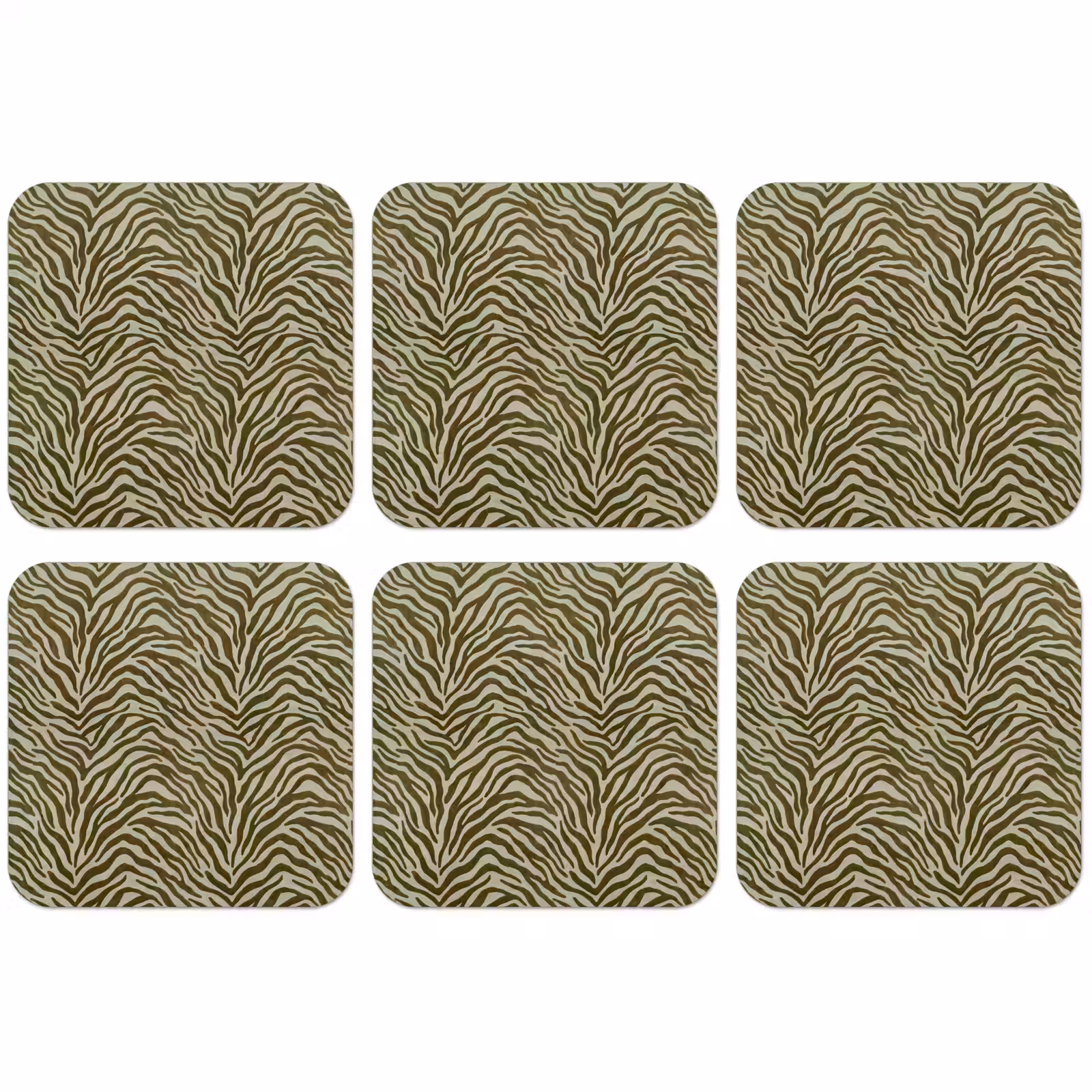 Untersetzer - Zebra-Muster – Grün – Modern — 1