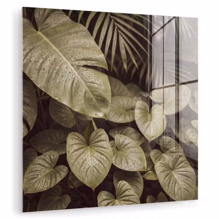 Glasbild - Grüne Blätter – Natur — 1
