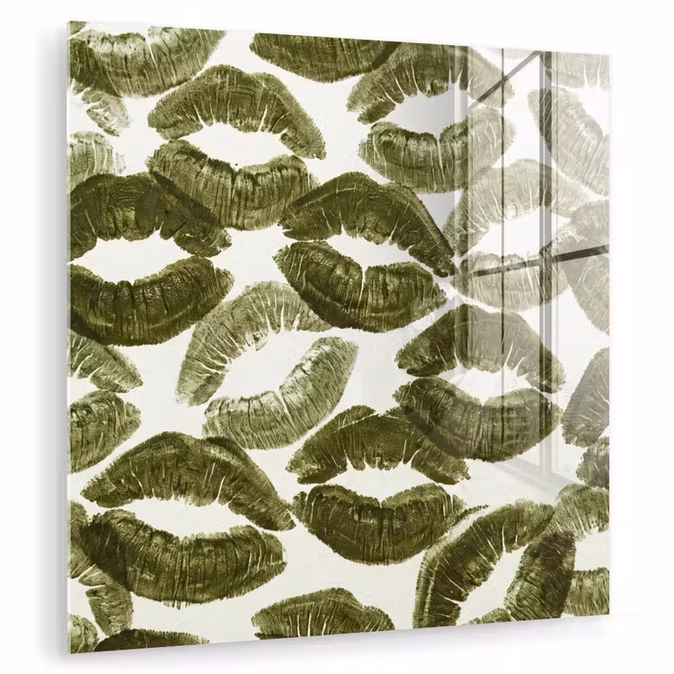 Glasbild - Kuss – Muster – Grün — 1