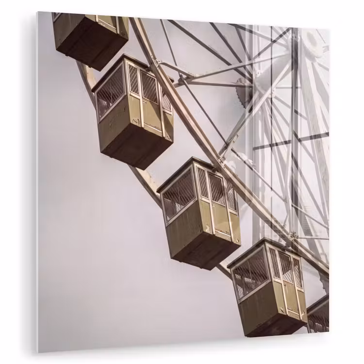 Glasbild - Riesenrad – Attraktion – Grün — 1