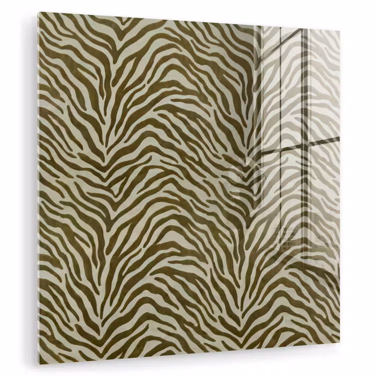 Glasbild - Zebra-Muster – Grün – Modern — 1