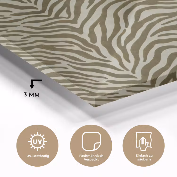 Glasbild - Zebra-Muster – Grün – Modern — 3