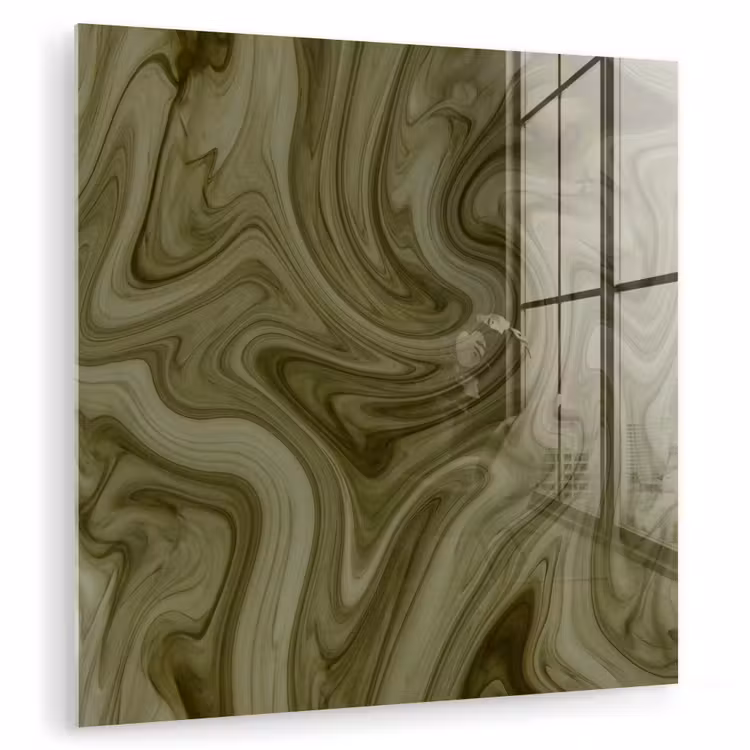 Glasbild - Zusammenfassung – Grün – Modern — 1
