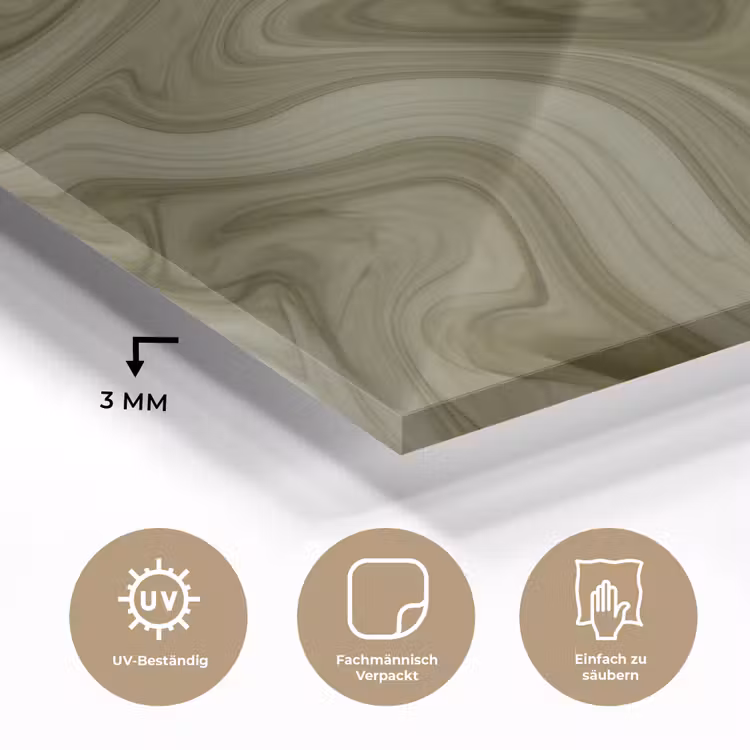 Glasbild - Zusammenfassung – Grün – Modern — 3