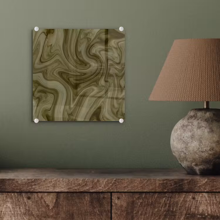 Glasbild - Zusammenfassung – Grün – Modern — 4