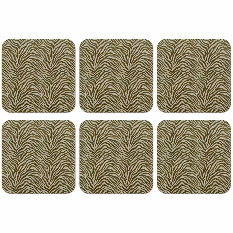Untersetzer - Zebra-Muster – Grün – Modern — 1