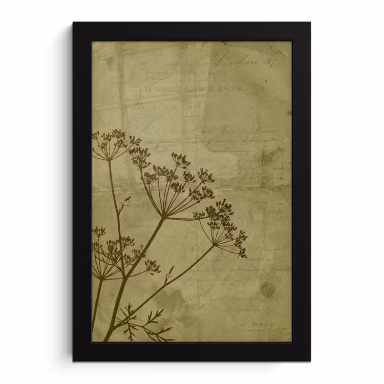 Bilder mit Rahmen - Blumen – Schrift – Grün — 1