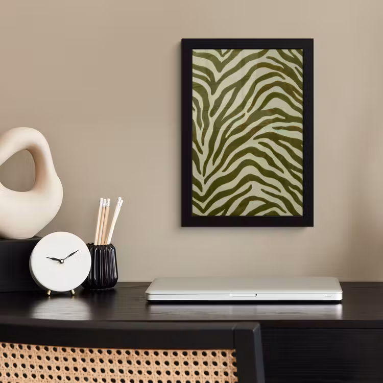 Bilder mit Rahmen - Zebramuster – Grün – Modern — 2