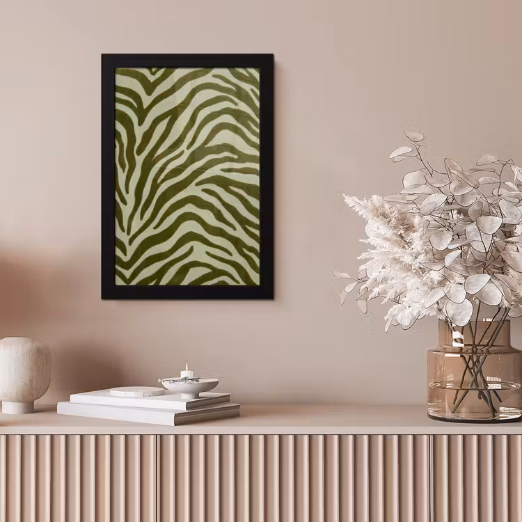 Bilder mit Rahmen - Zebramuster – Grün – Modern — 4