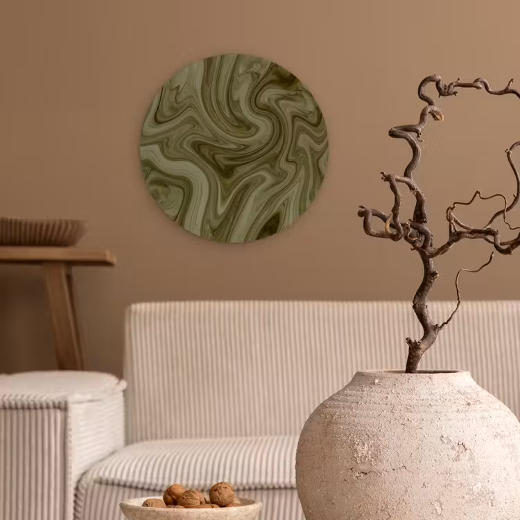 Glasbild Rund - Zusammenfassung – Grün – Modern — 2
