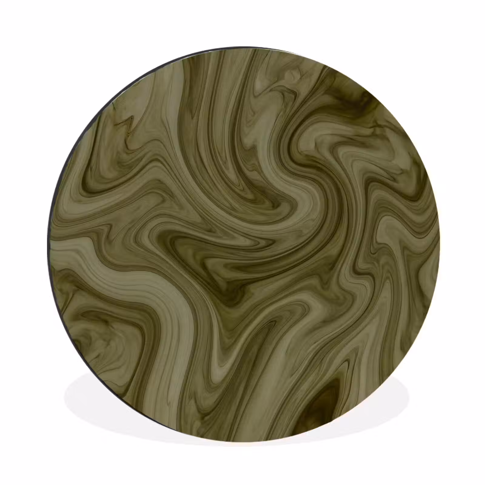 Alu-Dibond-Bild Rund - Zusammenfassung – Grün – Modern — 1