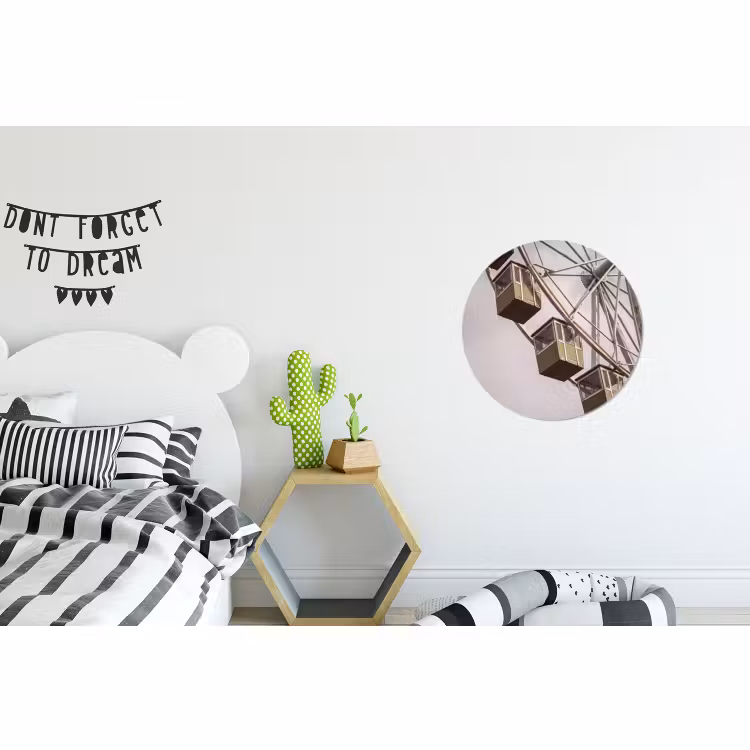 Alu-Dibond-Bild Rund - Riesenrad – Attraktion – Grün — 4