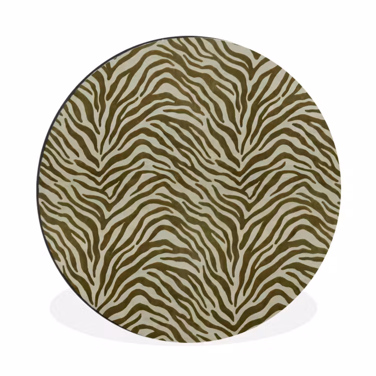 Alu-Dibond-Bild Rund - Zebra-Muster – Grün – Modern — 1