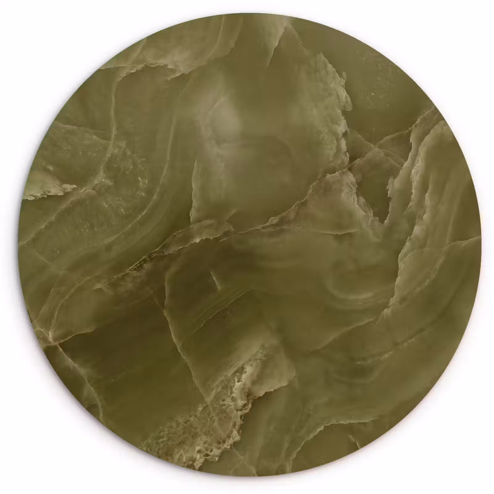 Glasbild Rund - Marmor – Grün – Abstrakt — 1