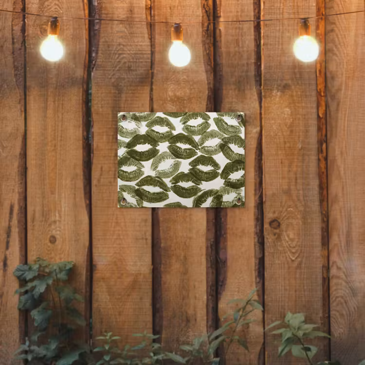 Gartenposter - Kuss – Muster – Grün — 2