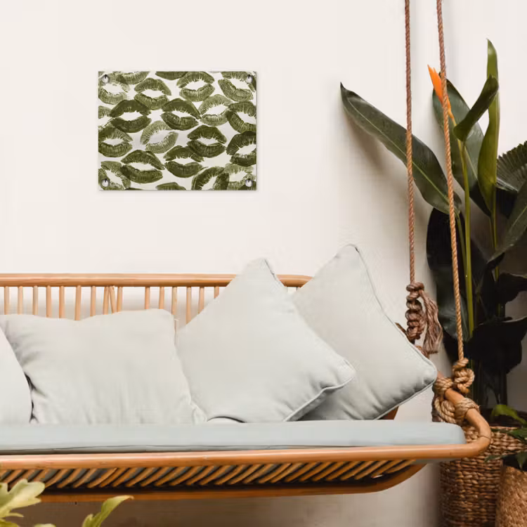Gartenposter - Kuss – Muster – Grün — 4