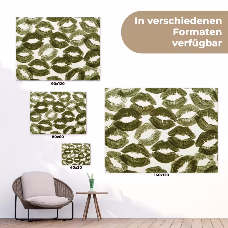 Gartenposter - Kuss – Muster – Grün — 6