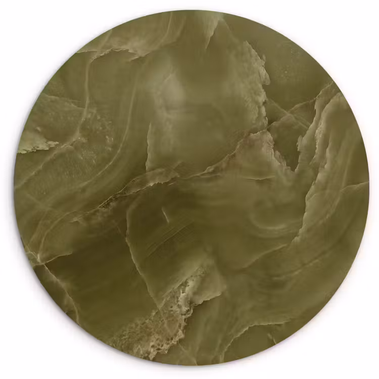Glasbild Rund - Marmor – Grün – Abstrakt — 1