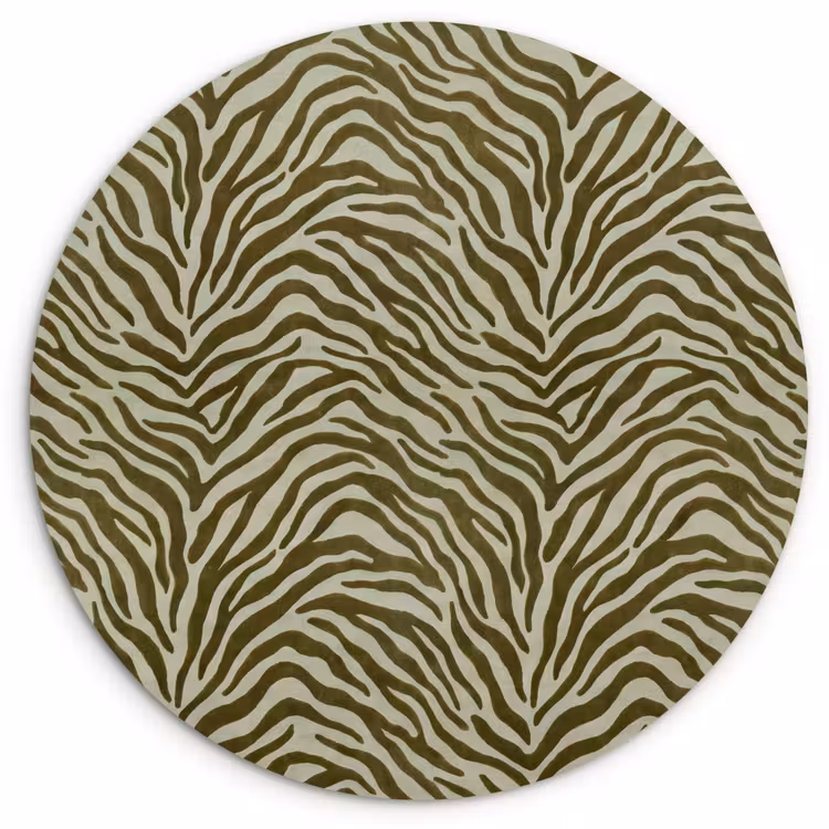 Glasbild Rund - Zebra-Muster – Grün – Modern — 1