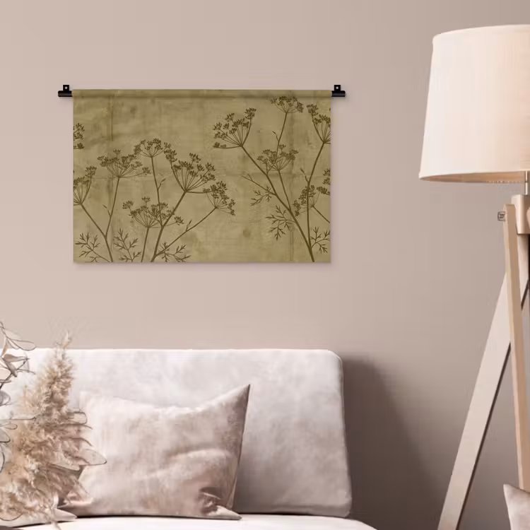 Wandteppich - Blumen – Schrift – Grün — 2