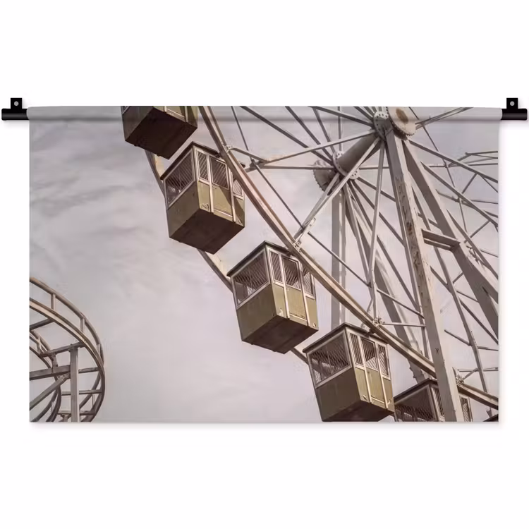 Wandteppich - Riesenrad – Attraktion – Grün — 1