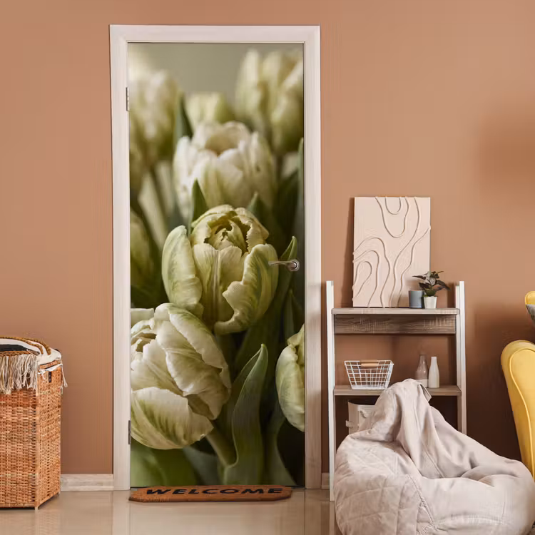 Türtapete - Blumen – Grün – Natur — 2