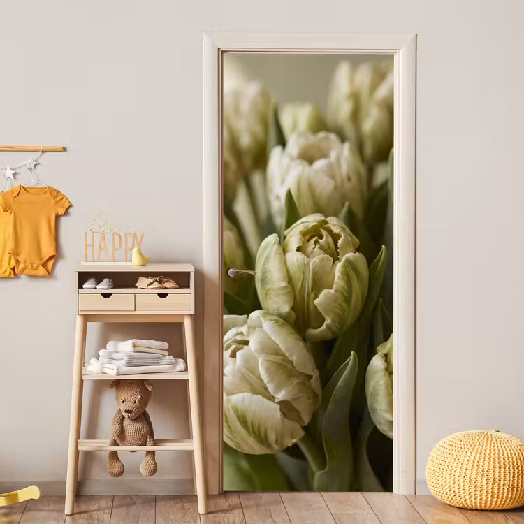 Türtapete - Blumen – Grün – Natur — 5