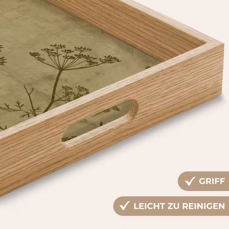 Tablett - Blumen – Schrift – Grün — 5