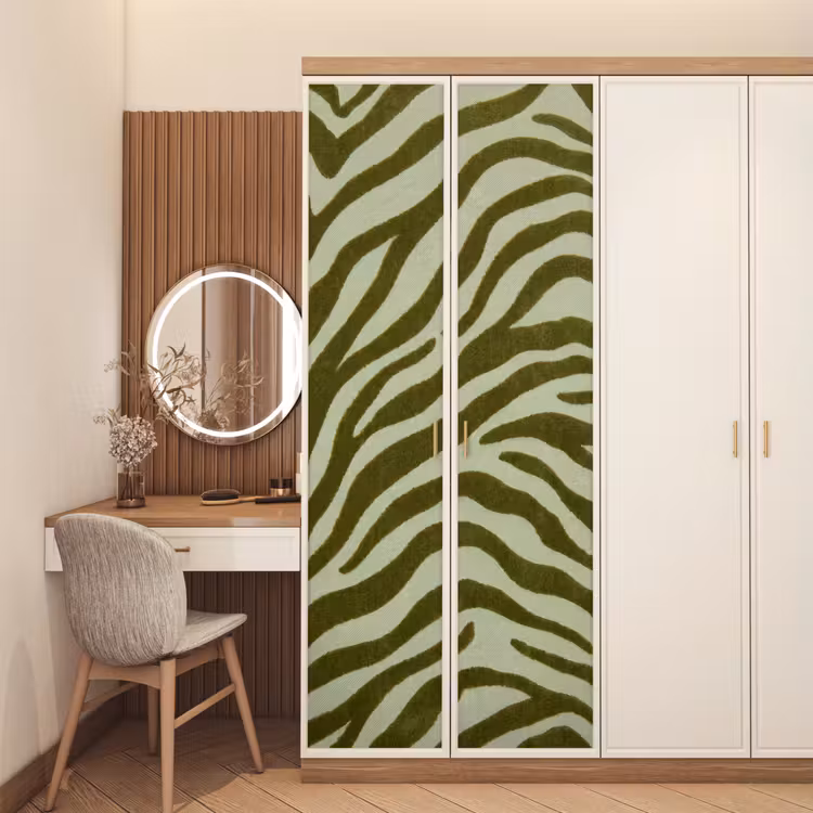 Türtapete - Zebramuster – Grün – Modern — 4