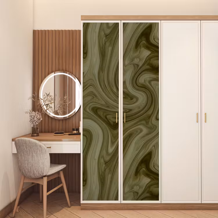 Türtapete - Zusammenfassung – Grün – Modern — 4