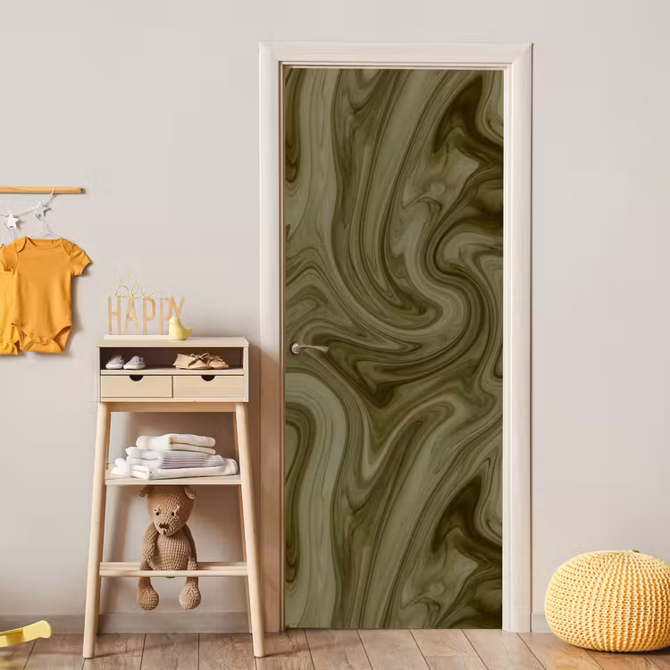 Türtapete - Zusammenfassung – Grün – Modern — 5