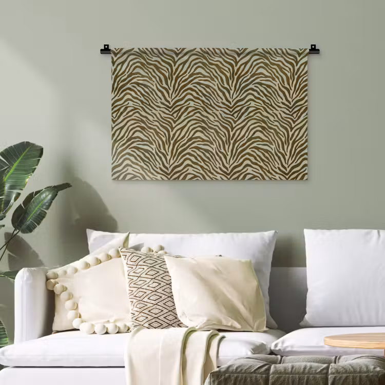 Wandteppich - Zebramuster – Grün – Modern — 4