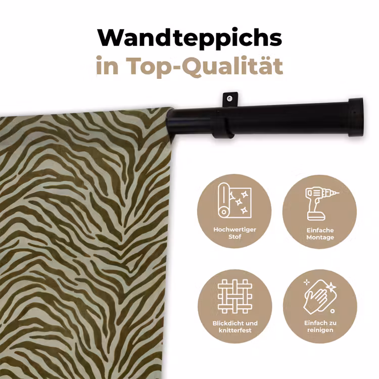 Wandteppich - Zebramuster – Grün – Modern — 7