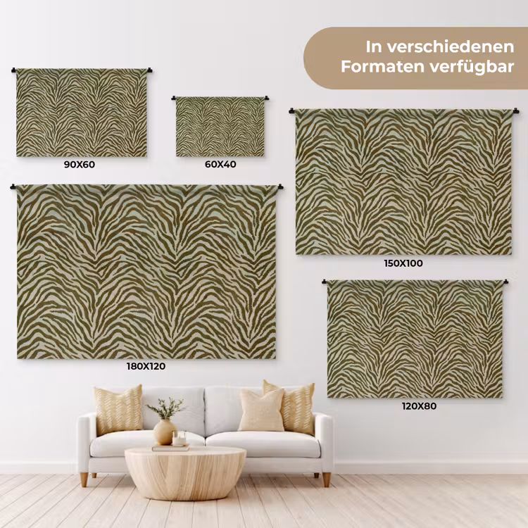 Wandteppich - Zebramuster – Grün – Modern — 8