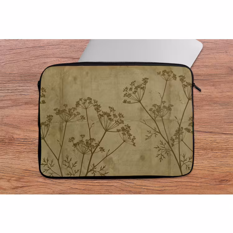 Laptop hülle - Blumen – Schrift – Grün — 2