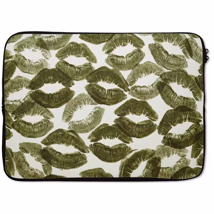 Laptop hülle - Kuss – Muster – Grün — 1