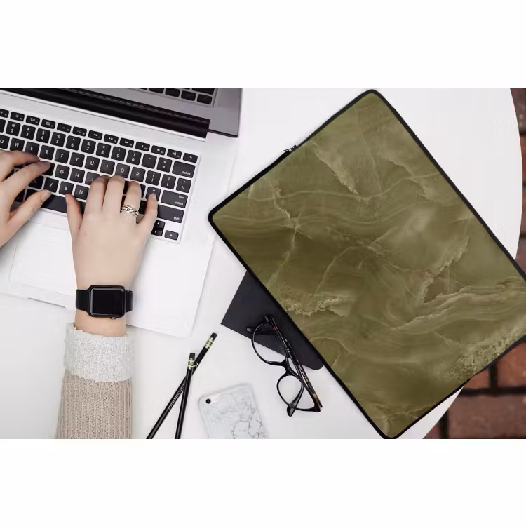 Laptop hülle - Marmor – Grün – Abstrakt — 3