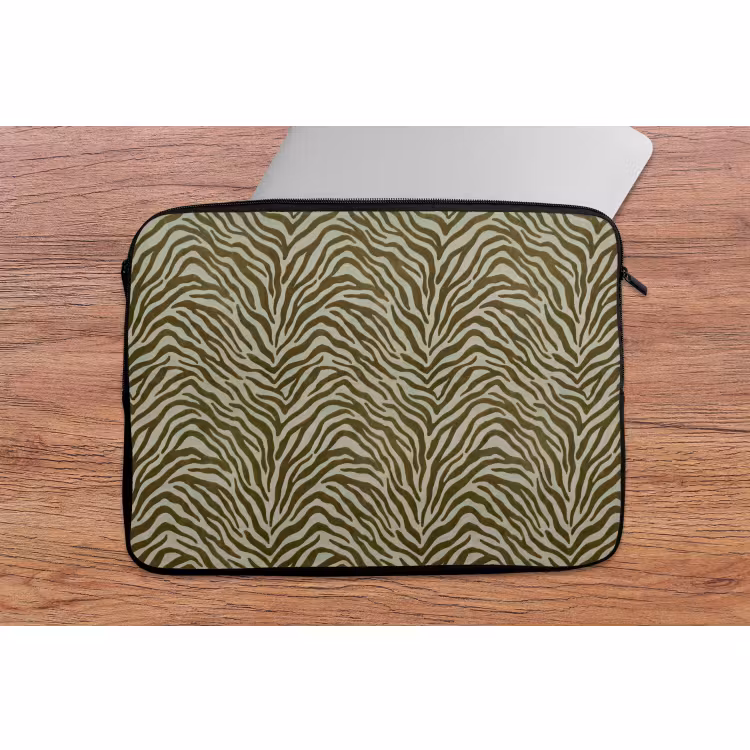 Laptop hülle - Zebramuster – Grün – Modern — 2