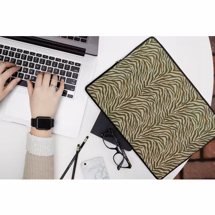 Laptop hülle - Zebramuster – Grün – Modern — 3