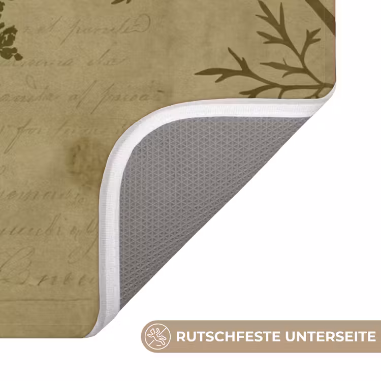 WC Vorleger - Blumen – Schrift – Grün — 3