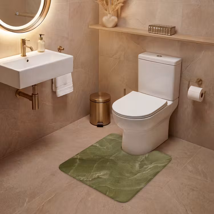 WC Vorleger - Marmor – Grün – Abstrakt — 4
