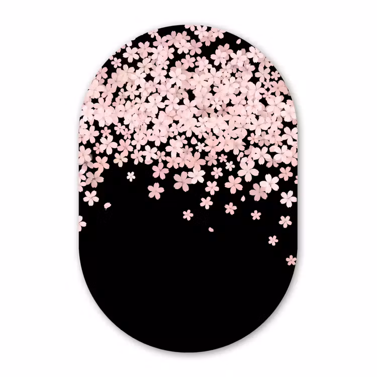 Alu-Dibond-Bild Oval - Rosa Blumen – Natur — 1