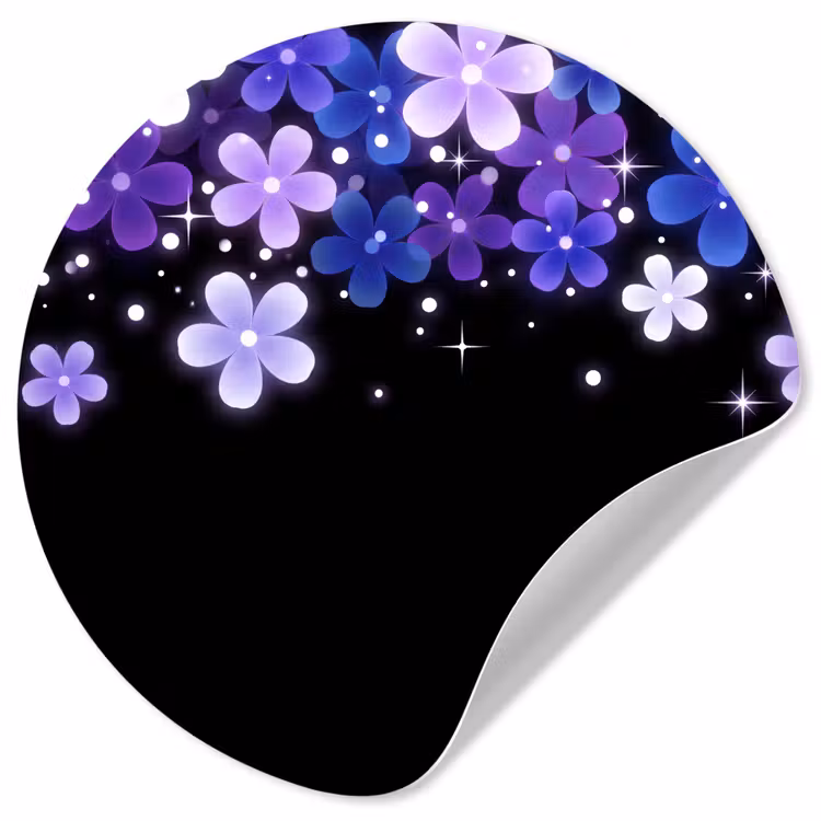 Runde Tapete - Blumen – Lila – Modern — 1