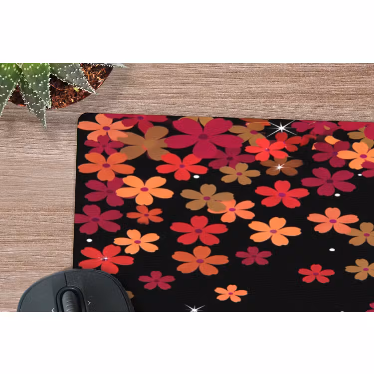 Mauspad - Blumen – Abstrakt – Orange — 5